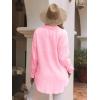 imagesiliteelon Womens Button Down Shirts Cotton Long Sleeve Oversized Boyfriend Blouses Collared Dress Tops with PocketsAb Pink