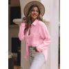 imagesiliteelon Womens Button Down Shirts Cotton Long Sleeve Oversized Boyfriend Blouses Collared Dress Tops with PocketsAb Pink
