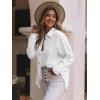 imagesiliteelon Womens Button Down Shirts Cotton Long Sleeve Oversized Boyfriend Blouses Collared Dress Tops with PocketsAll White