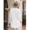 imagesiliteelon Womens Button Down Shirts Cotton Long Sleeve Oversized Boyfriend Blouses Collared Dress Tops with PocketsAll White