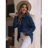 imagesiliteelon Womens Button Down Shirts Cotton Long Sleeve Oversized Boyfriend Blouses Collared Dress Tops with PocketsB Dark Blue