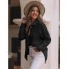 imagesiliteelon Womens Button Down Shirts Cotton Long Sleeve Oversized Boyfriend Blouses Collared Dress Tops with PocketsC Black
