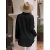 imagesiliteelon Womens Button Down Shirts Cotton Long Sleeve Oversized Boyfriend Blouses Collared Dress Tops with PocketsC Black