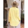 imagesiliteelon Womens Button Down Shirts Cotton Long Sleeve Oversized Boyfriend Blouses Collared Dress Tops with PocketsCa Yellow