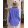 imagesiliteelon Womens Button Down Shirts Cotton Long Sleeve Oversized Boyfriend Blouses Collared Dress Tops with PocketsDa Purple