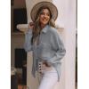 imagesiliteelon Womens Button Down Shirts Cotton Long Sleeve Oversized Boyfriend Blouses Collared Dress Tops with PocketsGray