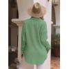 imagesiliteelon Womens Button Down Shirts Cotton Long Sleeve Oversized Boyfriend Blouses Collared Dress Tops with PocketsOlive Green