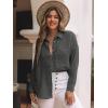 imagesiliteelon Womens Button Down Shirts Cotton Long Sleeve Oversized Boyfriend Blouses Collared Dress Tops with PocketsW Dark Grey