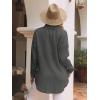 imagesiliteelon Womens Button Down Shirts Cotton Long Sleeve Oversized Boyfriend Blouses Collared Dress Tops with PocketsW Dark Grey