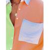 imagesiliteelon Womens Button Down Shirts Cotton Long Sleeve Oversized Boyfriend Blouses Collared Dress Tops with PocketsZ Green Orange Colorblock