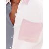 imagesiliteelon Womens Button Down Shirts Cotton Long Sleeve Oversized Boyfriend Blouses Collared Dress Tops with PocketsZ Grey White Colorblock