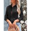 imagesiliteelon Womens Button Down Shirts Long Sleeve Dress Shirts Wrinkle Free Collared Work Office Solid Blouses Corset TopsA Black