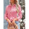 imagesiliteelon Womens Button Down Shirts Long Sleeve Dress Shirts Wrinkle Free Collared Work Office Solid Blouses Corset TopsA Peach Pink