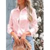 imagesiliteelon Womens Button Down Shirts Long Sleeve Dress Shirts Wrinkle Free Collared Work Office Solid Blouses Corset TopsA Pink