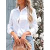 imagesiliteelon Womens Button Down Shirts Long Sleeve Dress Shirts Wrinkle Free Collared Work Office Solid Blouses Corset TopsAa White