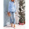 imagesiliteelon Womens Button Down Shirts Long Sleeve Dress Shirts Wrinkle Free Collared Work Office Solid Blouses Corset TopsAe Blue