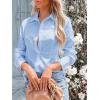 imagesiliteelon Womens Button Down Shirts Long Sleeve Dress Shirts Wrinkle Free Collared Work Office Solid Blouses Corset TopsAe Blue