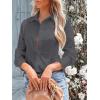 imagesiliteelon Womens Button Down Shirts Long Sleeve Dress Shirts Wrinkle Free Collared Work Office Solid Blouses Corset TopsAe Dark Grey
