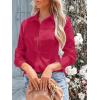 imagesiliteelon Womens Button Down Shirts Long Sleeve Dress Shirts Wrinkle Free Collared Work Office Solid Blouses Corset TopsAe Red