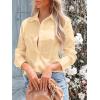 imagesiliteelon Womens Button Down Shirts Long Sleeve Dress Shirts Wrinkle Free Collared Work Office Solid Blouses Corset TopsApricot