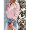 imagesiliteelon Womens Button Down Shirts Long Sleeve Dress Shirts Wrinkle Free Collared Work Office Solid Blouses Corset TopsBright Pink