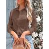 imagesiliteelon Womens Button Down Shirts Long Sleeve Dress Shirts Wrinkle Free Collared Work Office Solid Blouses Corset TopsBrown