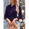 imagesiliteelon Womens Button Down Shirts Long Sleeve Dress Shirts Wrinkle Free Collared Work Office Solid Blouses Corset TopsDark Purple