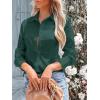 imagesiliteelon Womens Button Down Shirts Long Sleeve Dress Shirts Wrinkle Free Collared Work Office Solid Blouses Corset TopsE Dark Green