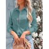 imagesiliteelon Womens Button Down Shirts Long Sleeve Dress Shirts Wrinkle Free Collared Work Office Solid Blouses Corset TopsE F Blue03