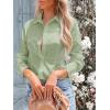 imagesiliteelon Womens Button Down Shirts Long Sleeve Dress Shirts Wrinkle Free Collared Work Office Solid Blouses Corset TopsE Green02