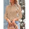 imagesiliteelon Womens Button Down Shirts Long Sleeve Dress Shirts Wrinkle Free Collared Work Office Solid Blouses Corset TopsE Khaki