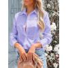 imagesiliteelon Womens Button Down Shirts Long Sleeve Dress Shirts Wrinkle Free Collared Work Office Solid Blouses Corset TopsLilac