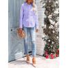 imagesiliteelon Womens Button Down Shirts Long Sleeve Dress Shirts Wrinkle Free Collared Work Office Solid Blouses Corset TopsLilac