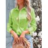 imagesiliteelon Womens Button Down Shirts Long Sleeve Dress Shirts Wrinkle Free Collared Work Office Solid Blouses Corset TopsLime