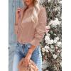 imagesiliteelon Womens Button Down Shirts Long Sleeve Dress Shirts Wrinkle Free Collared Work Office Solid Blouses Corset TopsOrange Pink