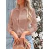 imagesiliteelon Womens Button Down Shirts Long Sleeve Dress Shirts Wrinkle Free Collared Work Office Solid Blouses Corset TopsOrange Pink