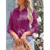 imagesiliteelon Womens Button Down Shirts Long Sleeve Dress Shirts Wrinkle Free Collared Work Office Solid Blouses Corset TopsPitaya Purple