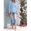 imagesiliteelon Womens Button Down Shirts Long Sleeve Dress Shirts Wrinkle Free Collared Work Office Solid Blouses Corset TopsSky Blue