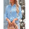 imagesiliteelon Womens Button Down Shirts Long Sleeve Dress Shirts Wrinkle Free Collared Work Office Solid Blouses Corset TopsSky Blue