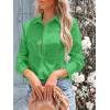 imagesiliteelon Womens Button Down Shirts Long Sleeve Dress Shirts Wrinkle Free Collared Work Office Solid Blouses Corset TopsSpring Green