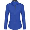 imagesiliteelon Button Down Shirts for Women Dress Shirts Cotton Long Sleeve Shirts for Women Wrinkle Free Stretch Work BlouseRoyal Blue