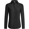 imagesiliteelon Button Down Shirts for Women Wrinkle Free Dress Shirts Long Sleeve Shirts Formal Work Office Blouses TopsBlack