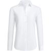 imagesiliteelon Button Down Shirts for Women Wrinkle Free Dress Shirts Long Sleeve Shirts Formal Work Office Blouses TopsWhite