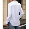 imagesiliteelon Button Down Dress Shirts for Women Long Sleeve Wrinkle Free Shirts Solid Work Business Formal Button Up ShirtAll White