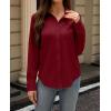 imagesiliteelon Button Down Dress Shirts for Women Long Sleeve Wrinkle Free Shirts Solid Work Business Formal Button Up ShirtAncore