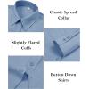 imagesiliteelon Button Down Dress Shirts for Women Long Sleeve Wrinkle Free Shirts Solid Work Business Formal Button Up ShirtBlue