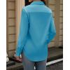 imagesiliteelon Button Down Dress Shirts for Women Long Sleeve Wrinkle Free Shirts Solid Work Business Formal Button Up ShirtCyan Blue