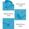 imagesiliteelon Button Down Dress Shirts for Women Long Sleeve Wrinkle Free Shirts Solid Work Business Formal Button Up ShirtCyan Blue