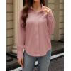 imagesiliteelon Button Down Dress Shirts for Women Long Sleeve Wrinkle Free Shirts Solid Work Business Formal Button Up ShirtDusty Rose