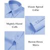 imagesiliteelon Button Down Dress Shirts for Women Long Sleeve Wrinkle Free Shirts Solid Work Business Formal Button Up ShirtLight Blue